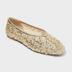 Women’s Sammie Shoes with Memory Foam Insole - A New Day Champagne 8